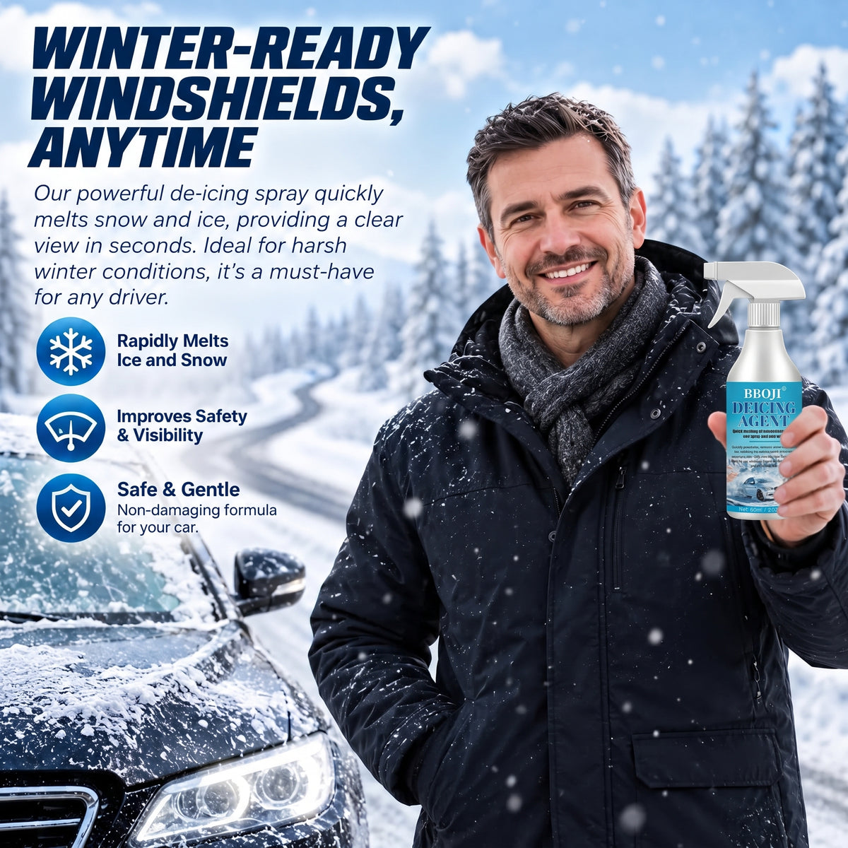🔥NEW YEAR SALE - BUY 1 GET 1 FREE!!⚡50K+ SOLD❄️BBOJI® Powerful De-icing Spray for Car
